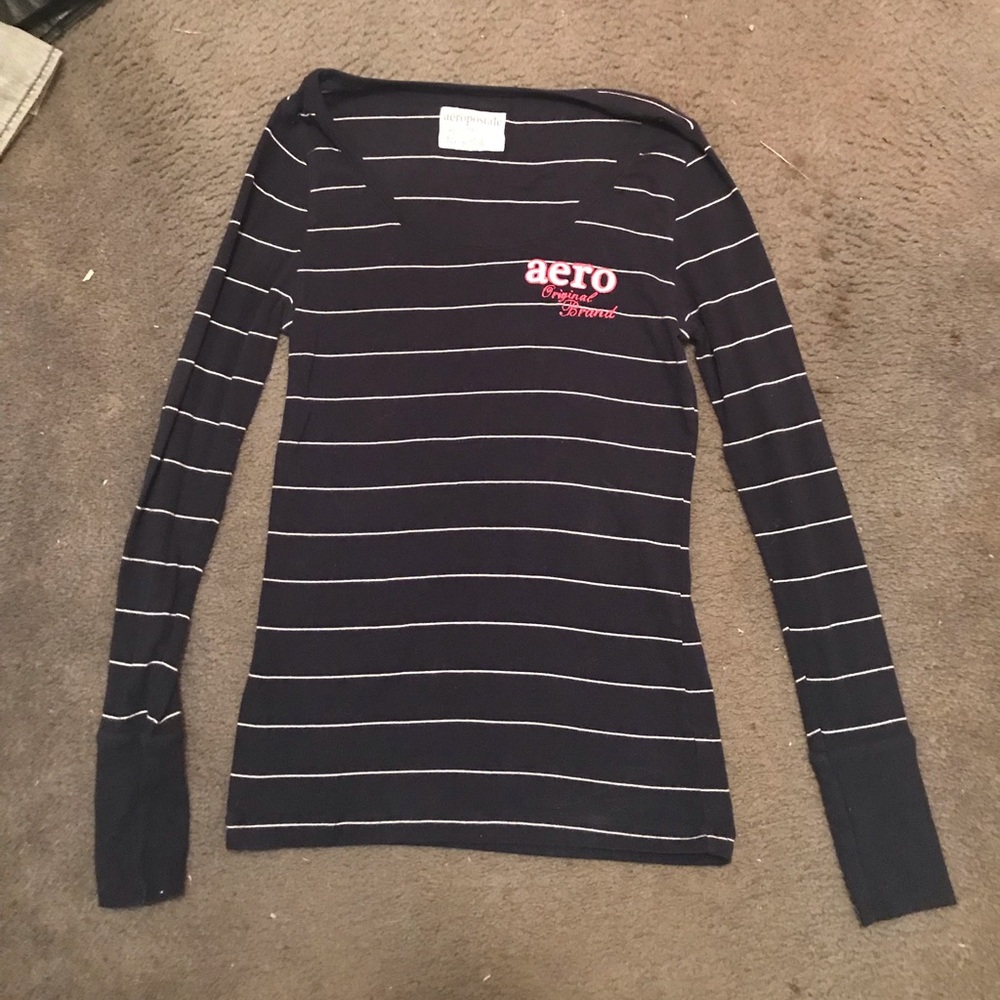 Aero long sleeved navy blue shirt. XL runs small